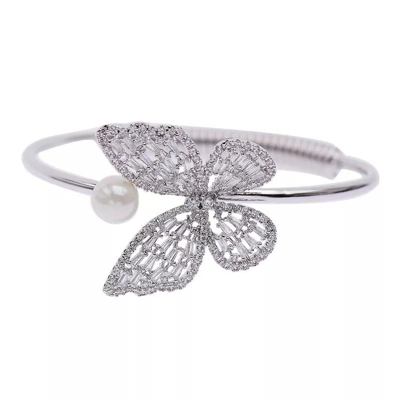 Sterling Silver Butterfly Bangle