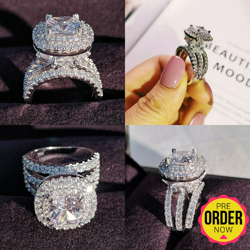 Silver Flower Ring For Girls With Multi White Diamond | Silveradda