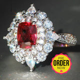 925 Sterling Silver Red Ring