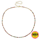 Multi Color Gold Plated Thin Necklace