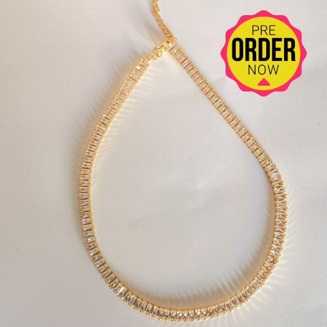 Gold Plated Tennis Adjustable Necklace