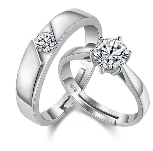 925 Sterling Silver Couple Ring Set
