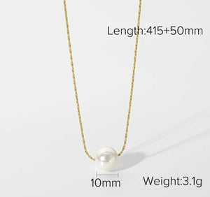 18K Gold Plated Pearl Necklace